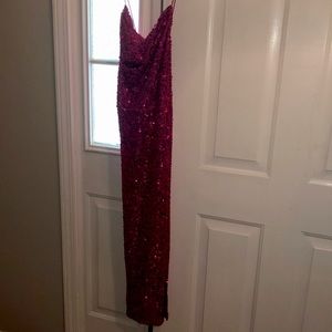 Beautiful Premier Amour Hot Pink Sequin strappy dress 10 NWOT *tried on only